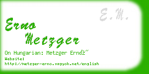 erno metzger business card